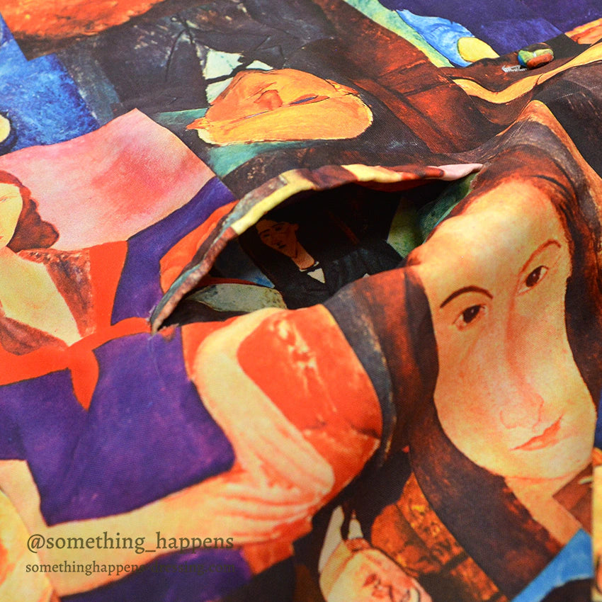 1970's MOJORCA Amedeo Modigliani ART PRINT S/S SHIRT ... L