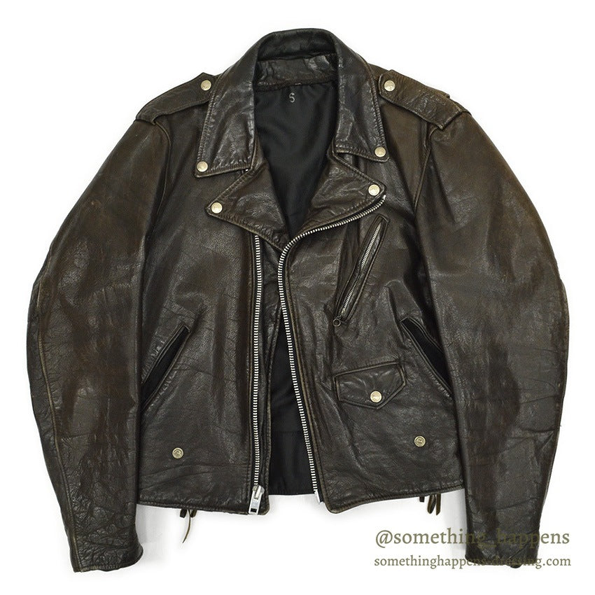 1980's SCHOTT 125 DOUBLE RIDERS JACKET BACK PAINT... 40