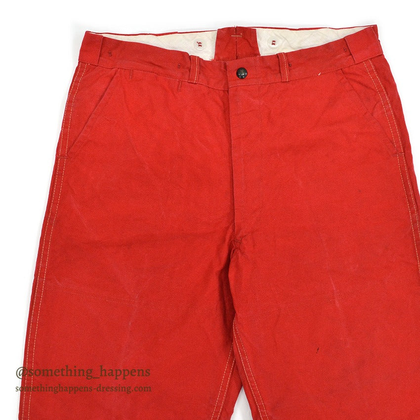1950's BROWN'S BEACH RED DUCK HUNTING PANTS... W34/L28
