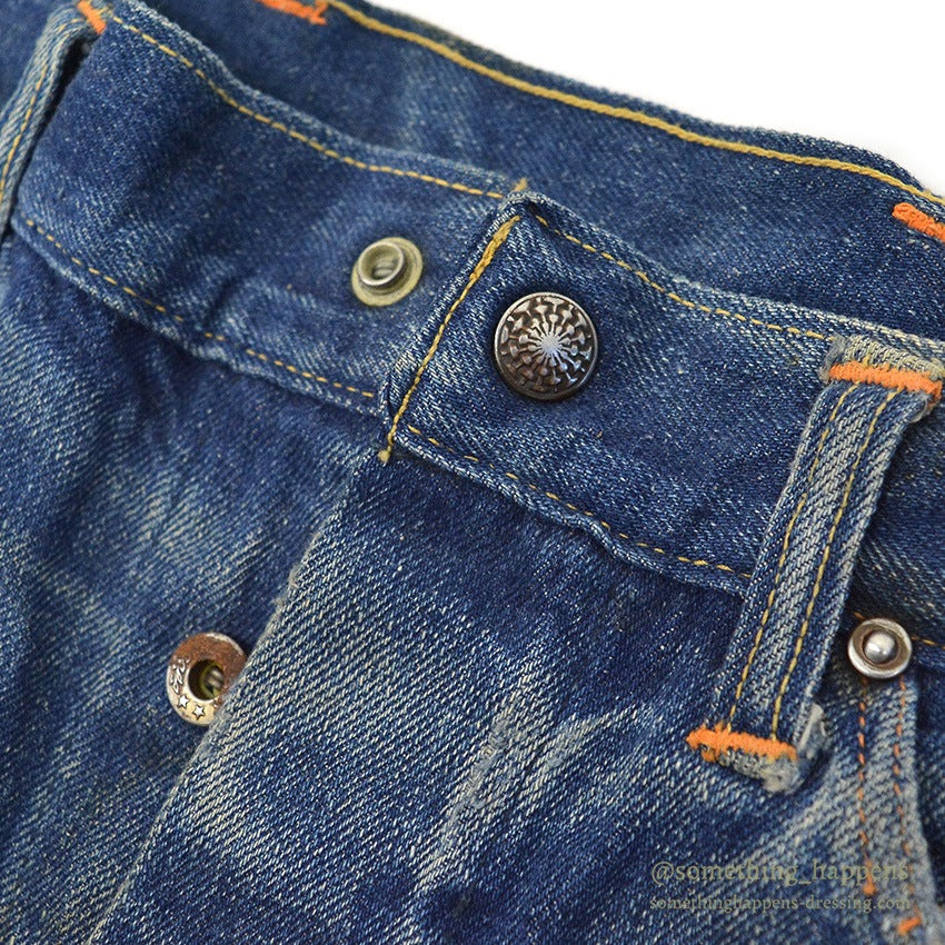 1930's~ UNKNOWN BUCKLE BUCK DENIM PANTS ... W32/L28