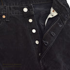 1990's Levi's 501 BLACK DENIM PANTS Made in USA SMOKY FADED... W34/L32