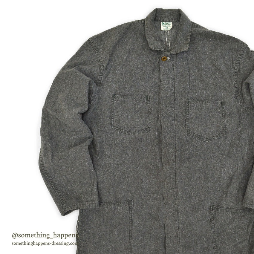 1950's VOISINEL GARMENT COMPANY BLACK COVERT COVERALL ... 40