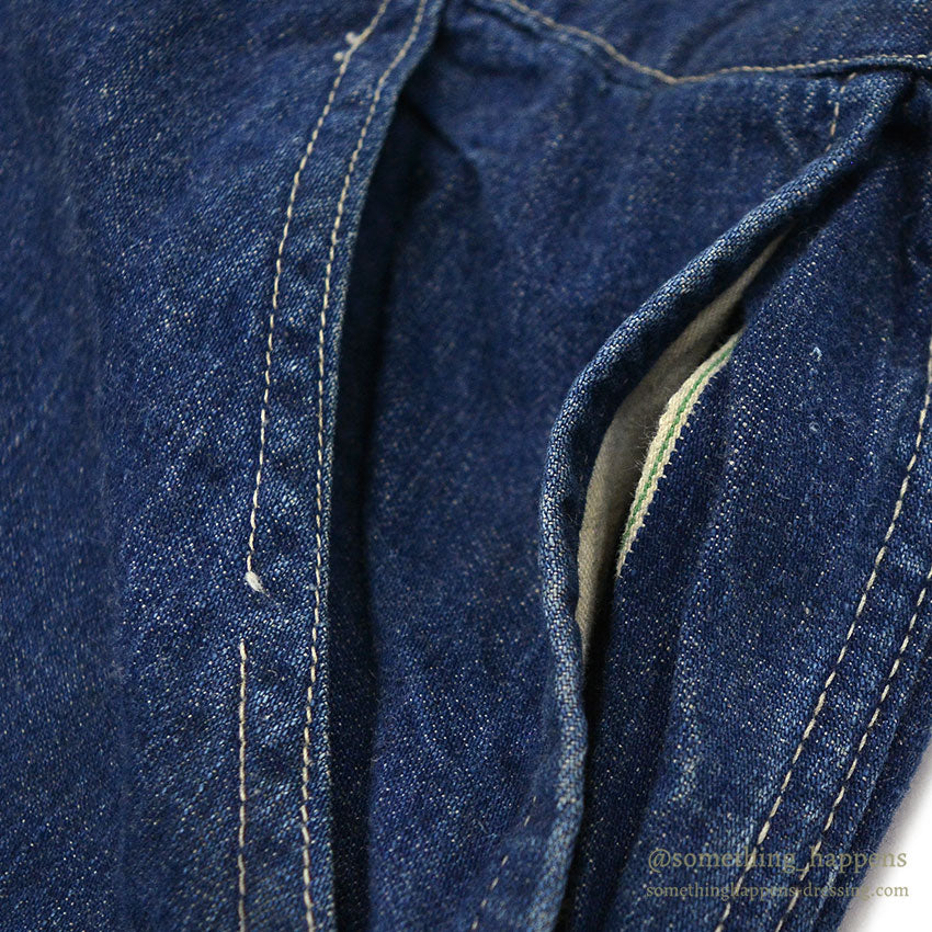 1940's UNKNOWN DENIM COVERALLS / DARK ...