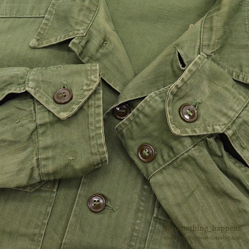 1940's BRITISH ARMY WW2 WAR AID HBT JACKET / US MADE...