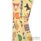 1970's KAZOO SENIOR CORDS HAND PAINTED '70 PANTS / AMAZING DRAWING ... W30/L29