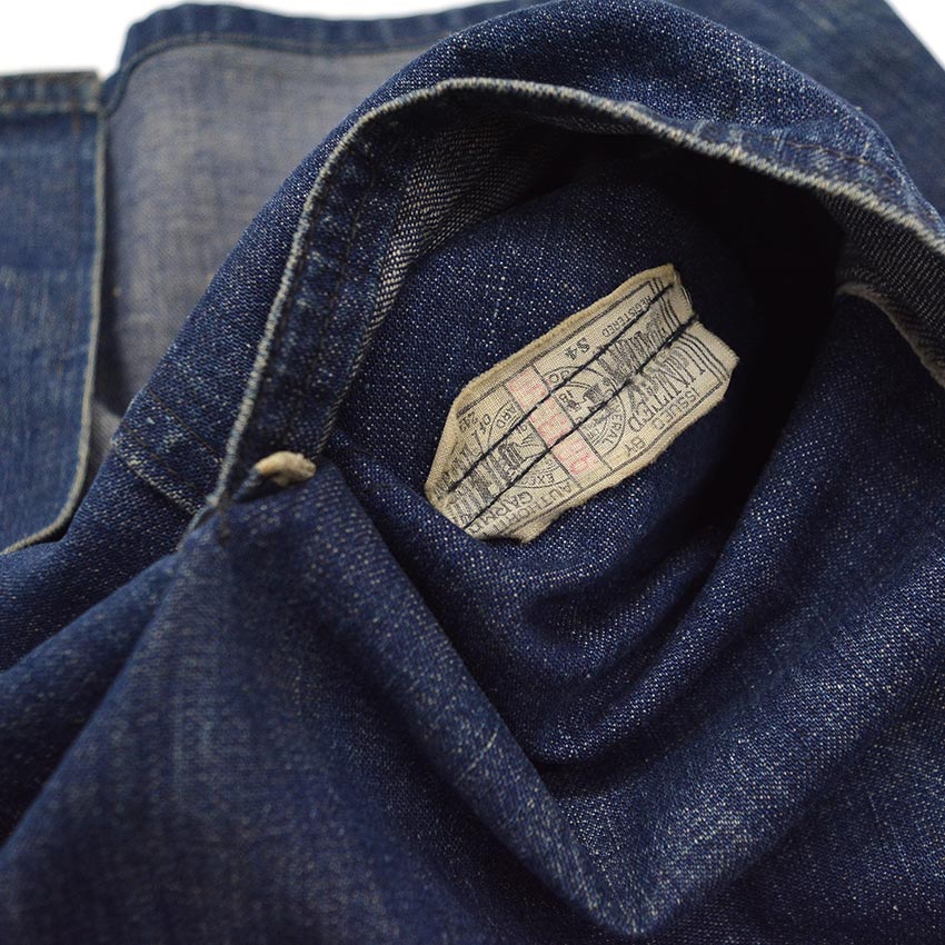 1940's CARTER'S WW2 DENIM COVERALL / TWO-POCKET, DARK...