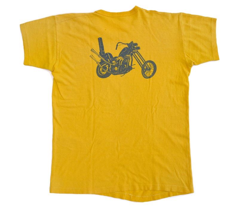 60's Russell Southern HARLEY DAVIDSON Double-Sided Print T-Shirt, Rare, Size L