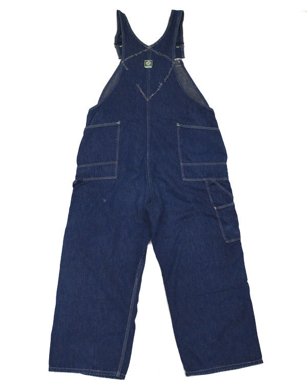 40's HAWKBRAND デニムオーバーオール グリーンパイピングステッチ SIZE W40