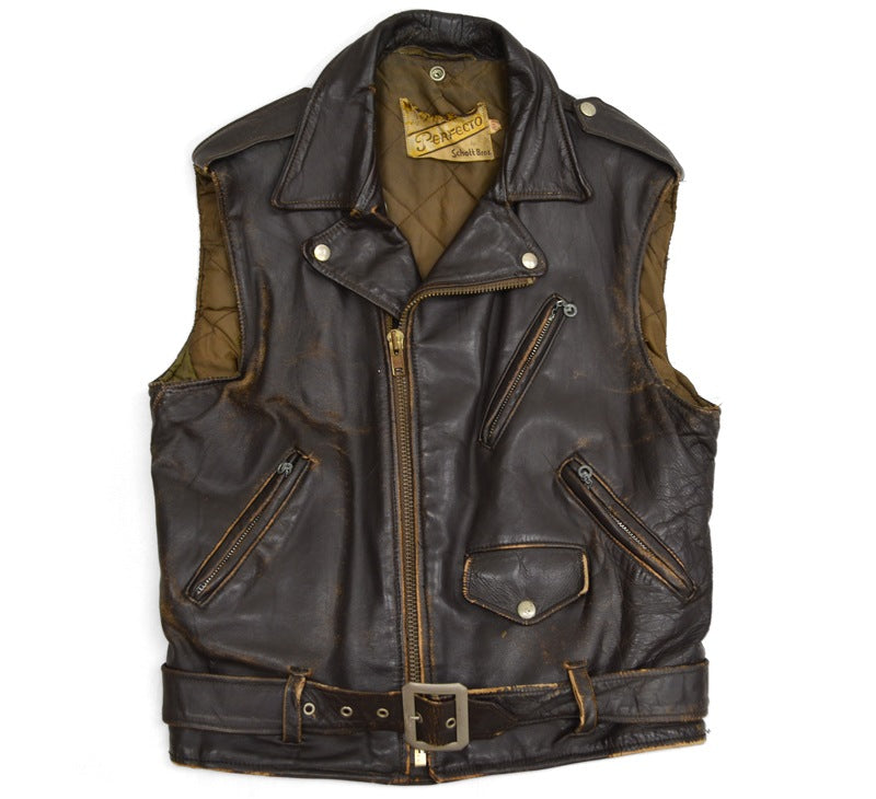70's Schott 'PERFECTO' ONESTAR RIDERS CUT OFF BROWN