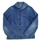 1940s US Navy Shawl Collar Denim Jacket with Stencil...