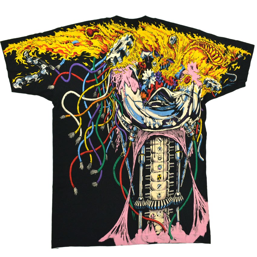 90's LIQUID BLUE 'X-man' Overprint!! Silkscreen T-shirt... L