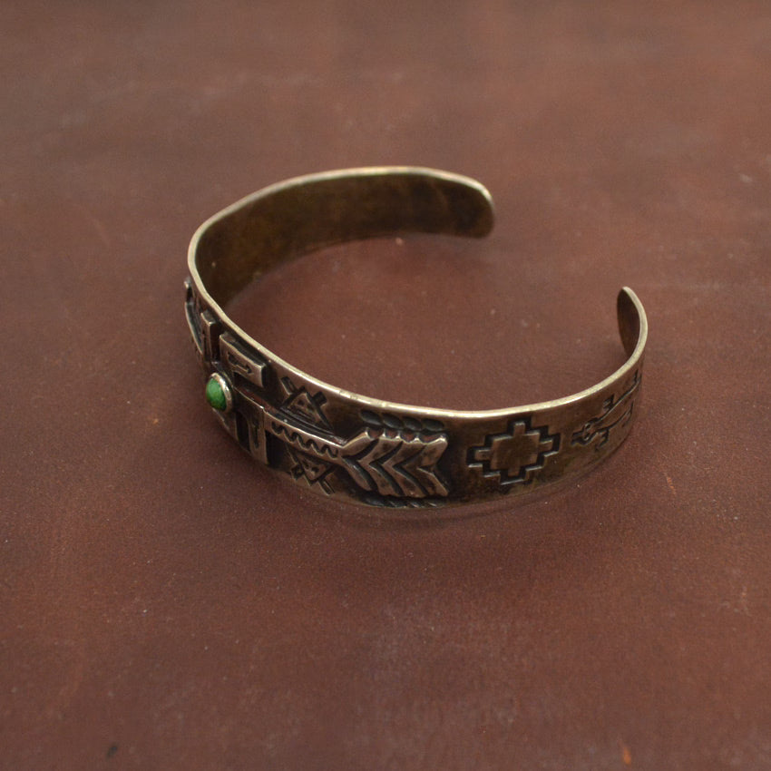 1930's~ Navajo Swastika with Turquoise Silver Bangle...