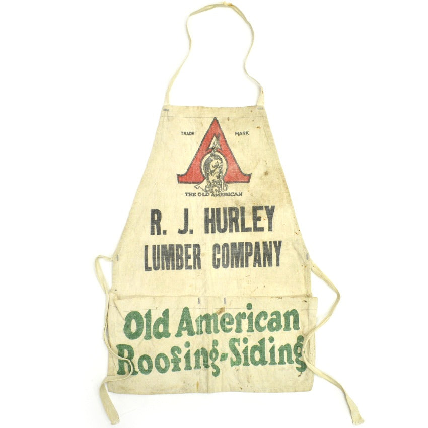 'THE OLD AMERICAN' Chief Indian Head Canvas Work Apron...