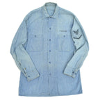 50's US Navy Stencil Box Chambray Shirt...