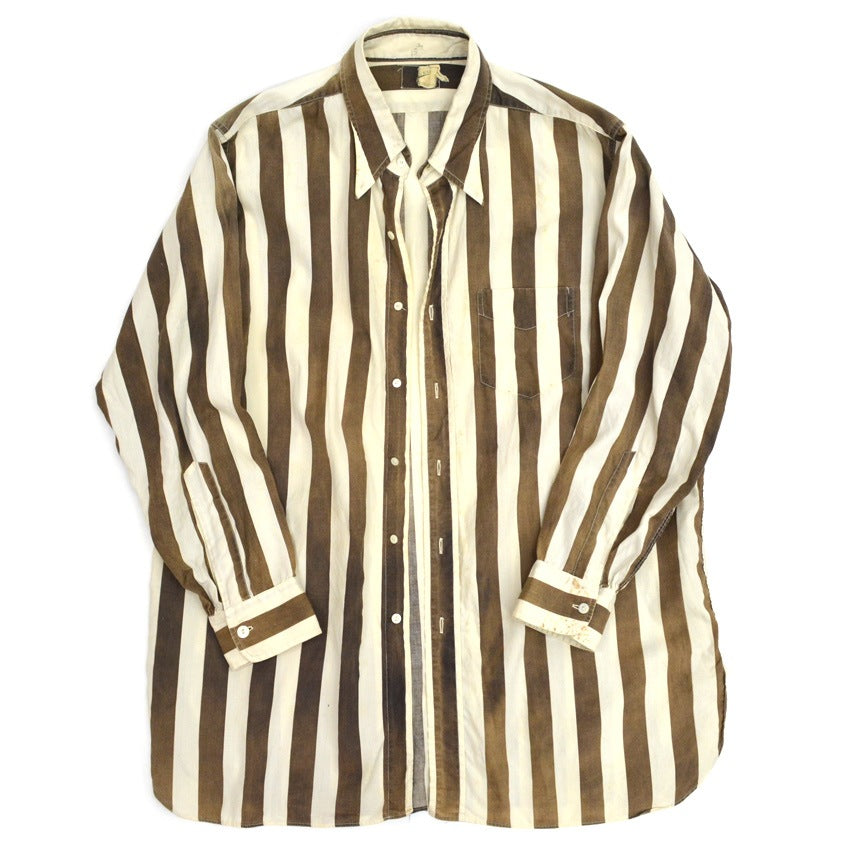 ~40's POWERS STRIPE LONG SLEEVE SHIRT'S... 151/2