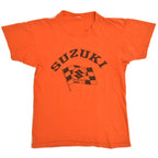 70's 'SUZUKI' checkerboard flag print T-shirt...