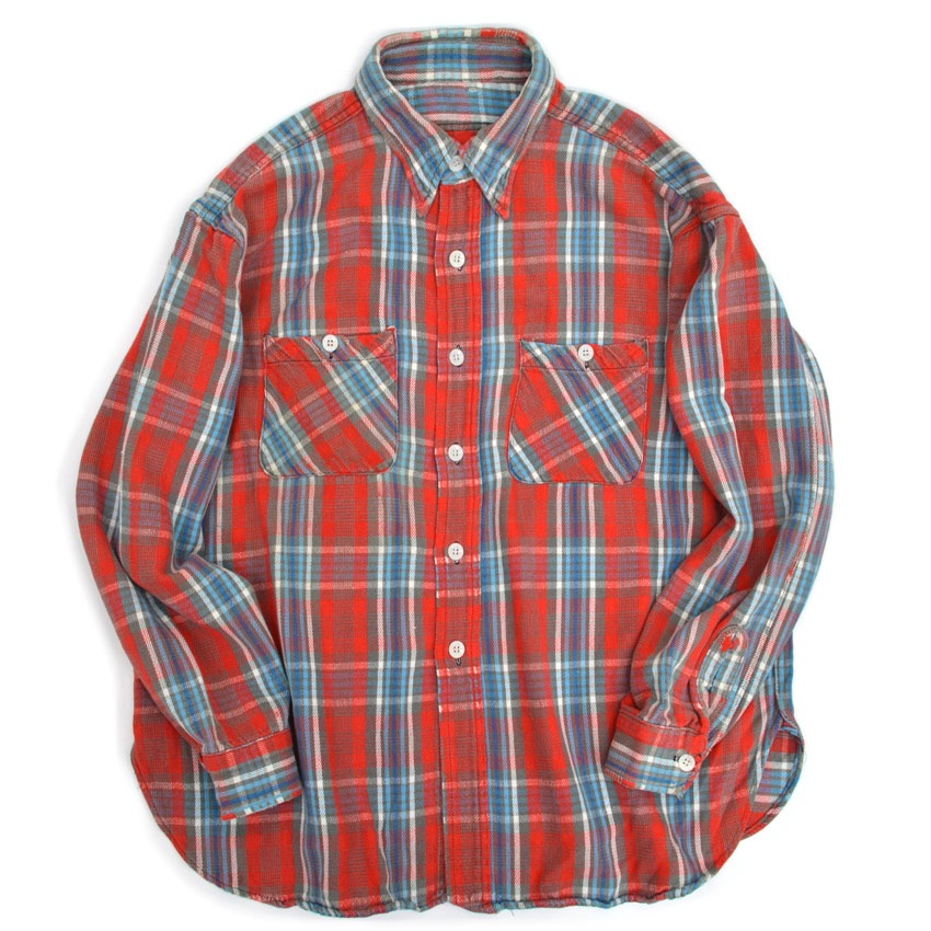 1950s-era old cotton flannel shirts with gussets...