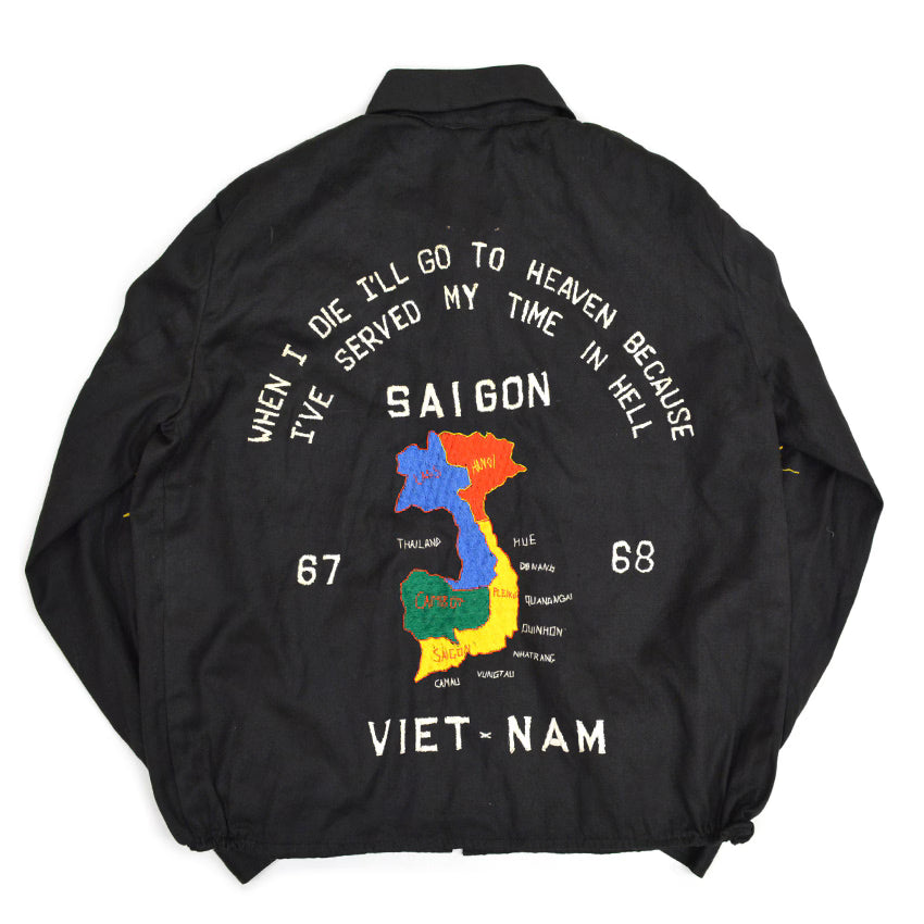 60's Vietnam Tour Jacket, Black Cotton... Size M