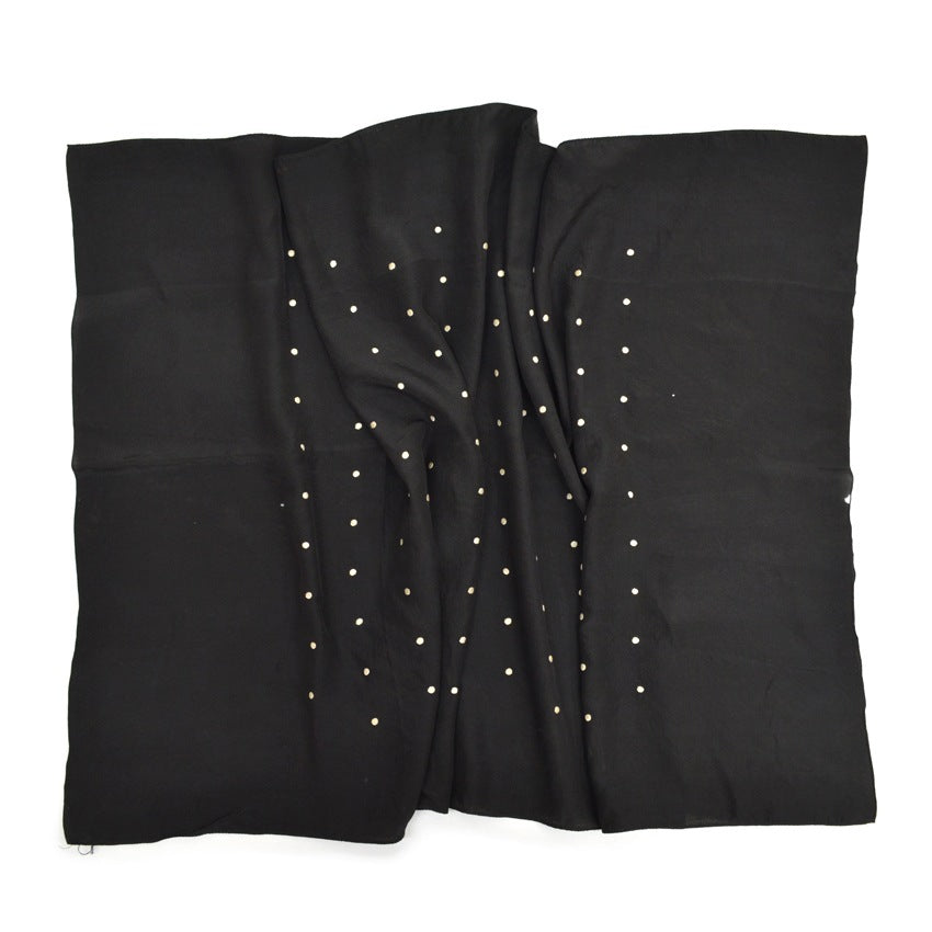 Old Polka Dots Black & Silver Scarf...