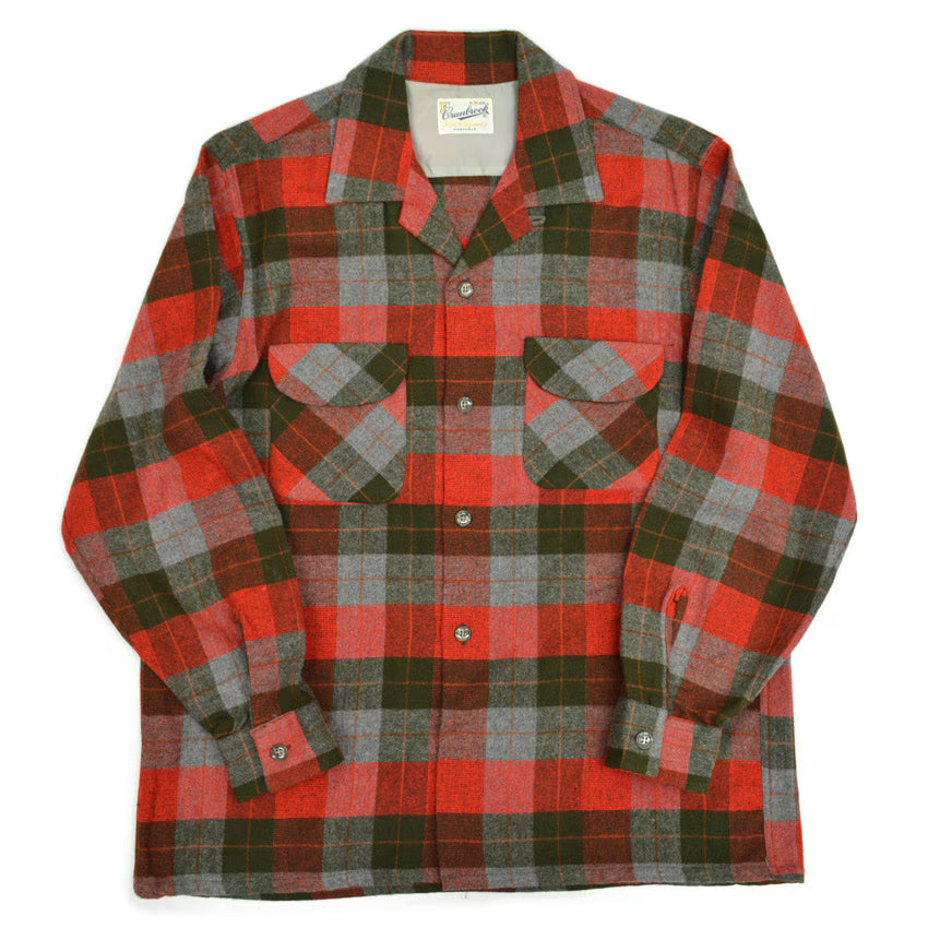 50's Cranbrook Red×Green wool check shirts...M