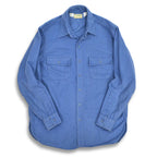 80's LLBean 'CHAMOIS CLOTH SHIRT' Blue... M