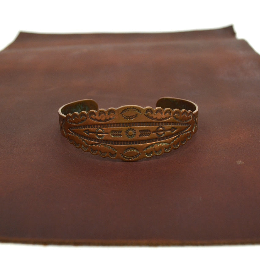 Circa 1930's~ Navajo Fred Harvey Style Copper Bangle...