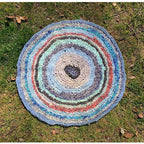 Old American Circle Braided Rug Handmade... Medium 78cm