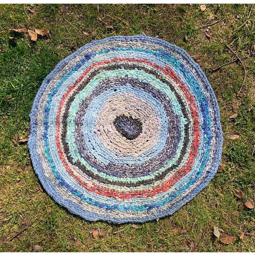 Old American Circle Braided Rug Handmade... Medium 78cm