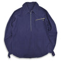 40's~ Cotton Half Zip Pull Over Shirts with Chinstrap...