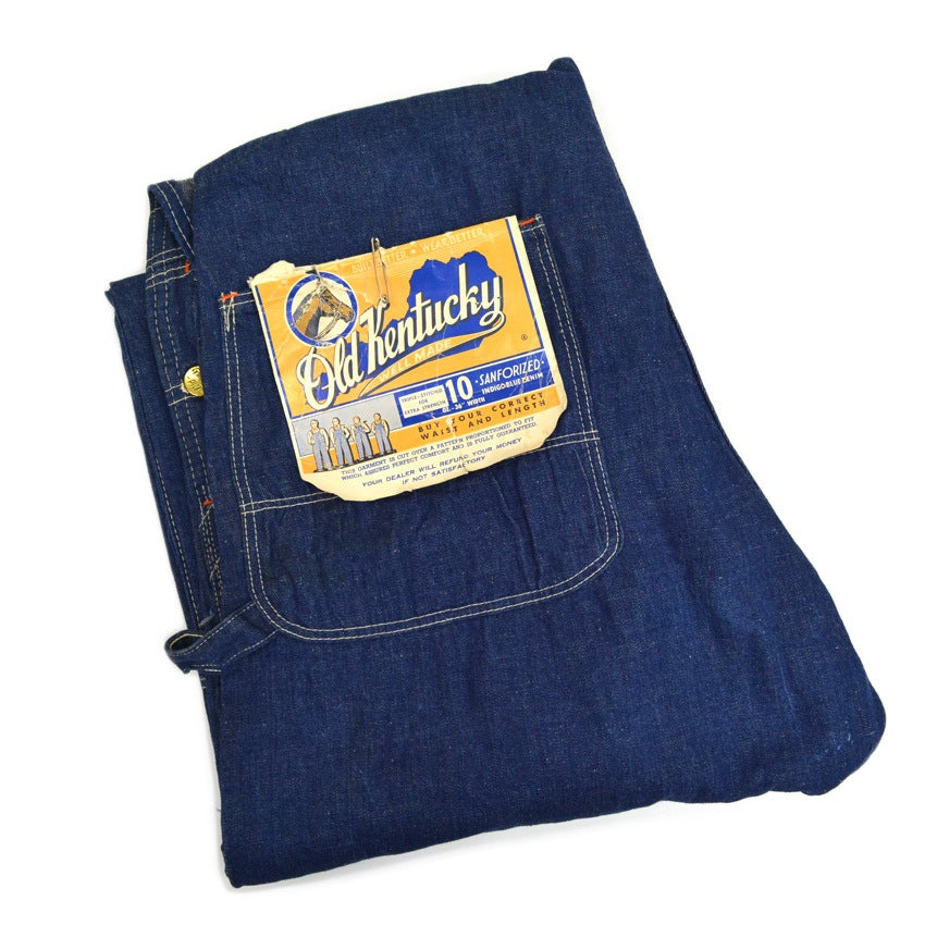 50s- Old Kentucky Denim Overalls, One Wash... W38 x L29