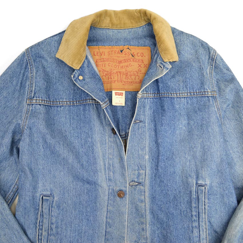 80's Levi's 'Oversized Patch' Denim Coat... S