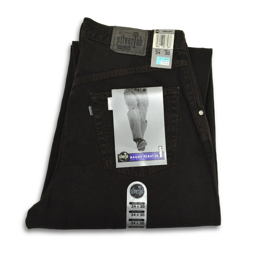 90's Deadstock Levi's silver Tab 'BAGGY' Black Denim Pants... 34×30