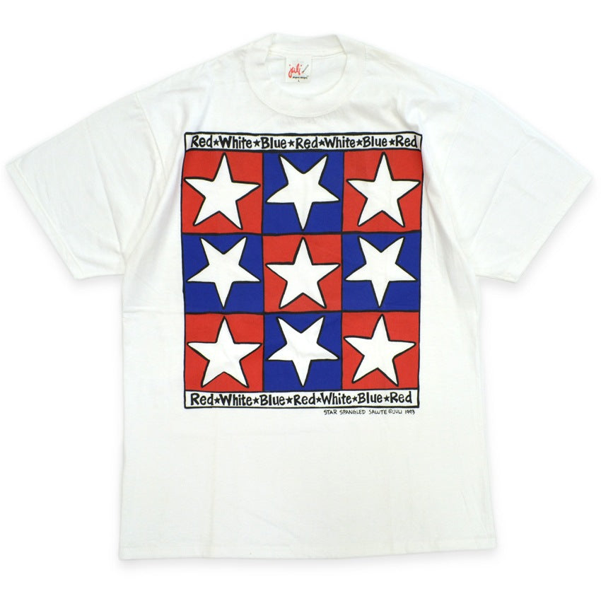 90's~ Deadstock juli Red White Blue Star T-shirt... L