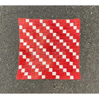 Old Handmade Patchwork Quilt Red & White...52cm×52cm