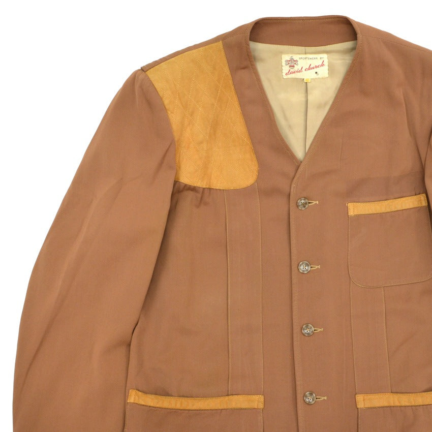 60's david church No Collar Gabardine Shooting Jacket...