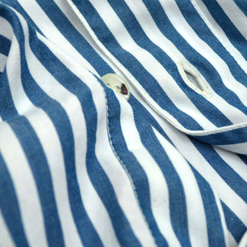 1980's BANANA REPUBLIC SAFARI & TRAVEL STRIPE SHIRT...S