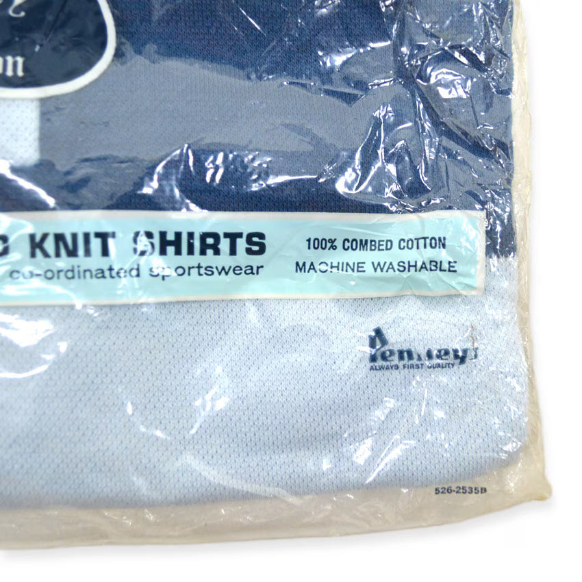 ~60's Deadstock TOWNCRAFT Penneys Border HENLEY NECK T-SHIRT...M