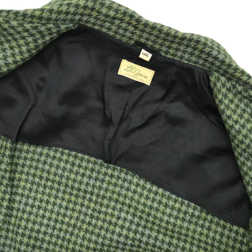 1950s- LL Bean Cursive Tag Houndstooth Unstructured Jacket... L