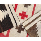 Circa 1940's Navajo Rug Cross Black and Brown Side...