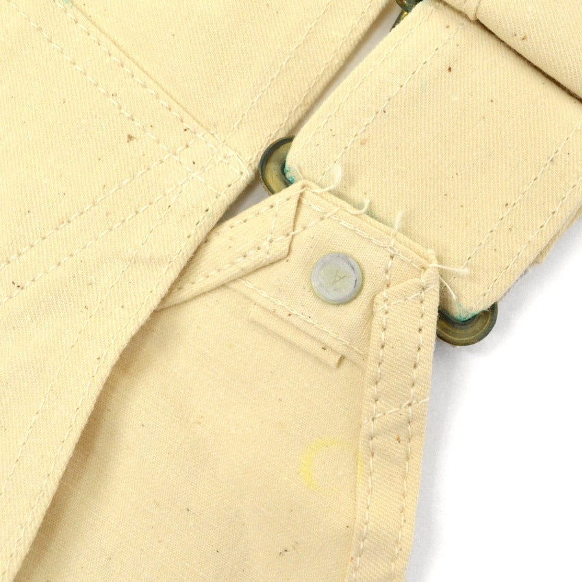 1970s Deadstock Lee Off-White Overalls, Double Knee, with Apron, Lot.C44SB ... W40 L30