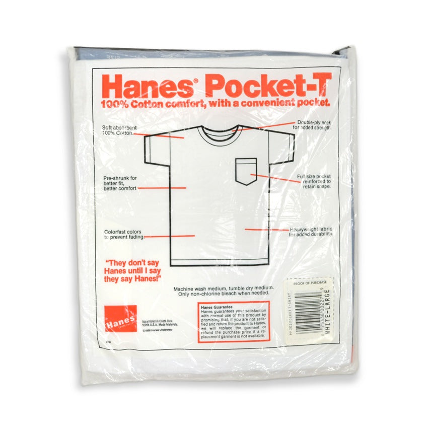 1988' Deadstock Hanes Pocket-T White... L