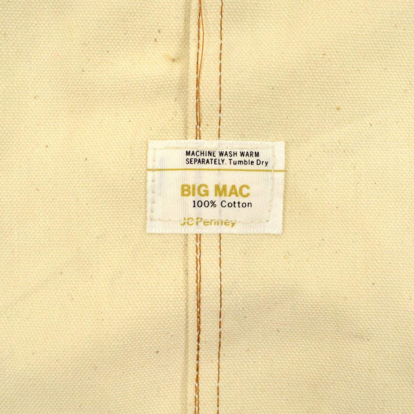 1970's BIGMAC 生成り DOUBLE KNEE OVERALL WITH APRON ... W34 L31
