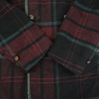 1950's~ Lakeland PLAID CHECK WOOL COAT WITH LEATHER TRIM... 38