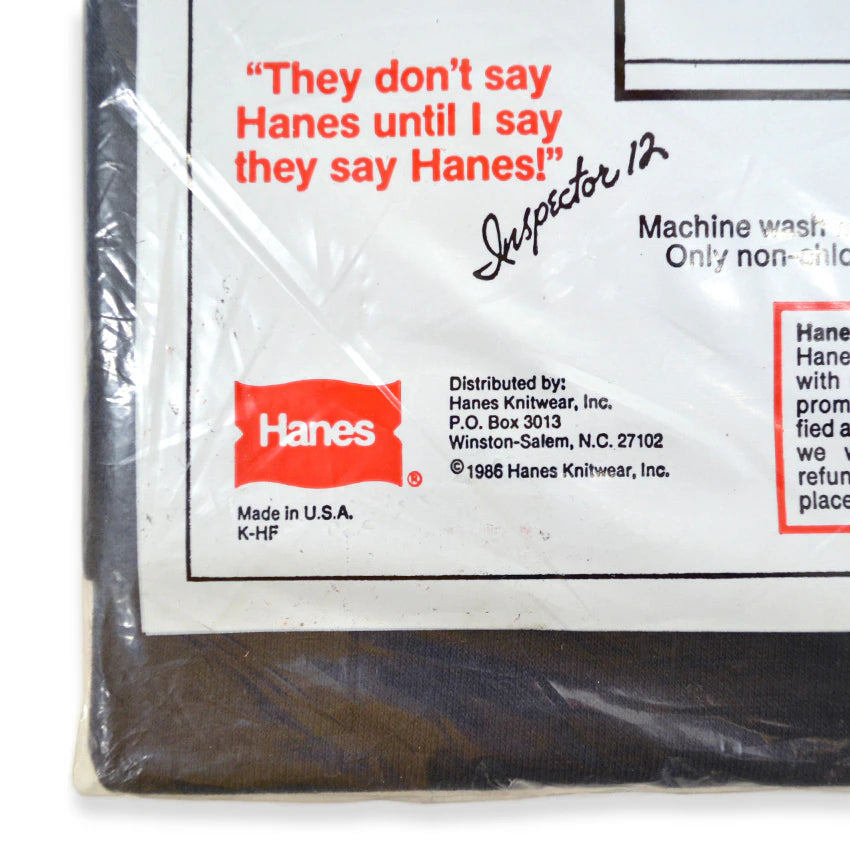 1986' Deadstock Hanes Pocket-T Black... XL