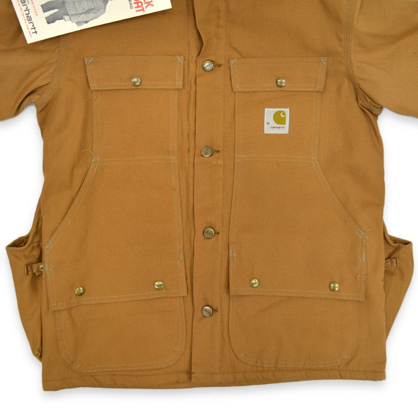 1970's~ DEADSTOCK CARHARTT BROWN DUCK HUNTING COAT...M
