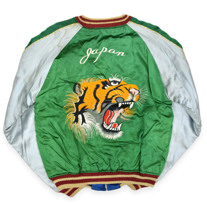 1950s JAPAN SOUVENIR JACKET (Sukajan) with Tiger Face and TTS Zipper...