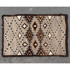 c.1920's Navajo Rug Brown Lightning Bolt Gray Field...