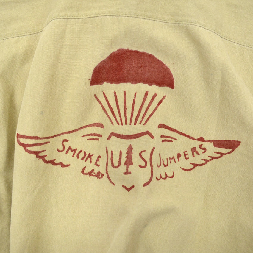 1950's PENNEY'S BIGMAC US SMOKE JUMPERS STENCIL POPLIN SHIRT ... M