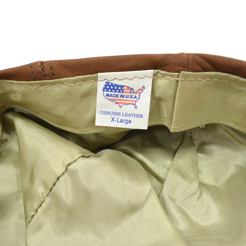 ~1990's LLBEAN BROWN LEATHER HUNTING CAP...XL
