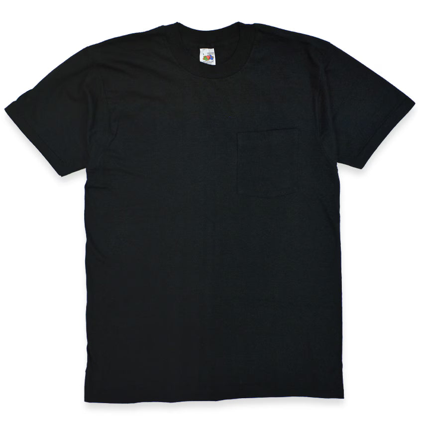 ~1990's Deadstock FRUIT OF THE LOOM POCKET-T BLACK... L